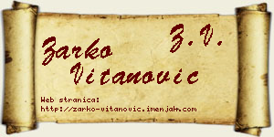 Žarko Vitanović vizit kartica